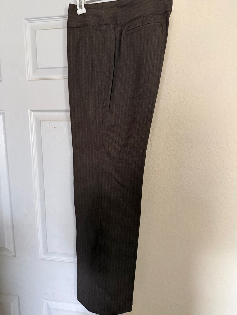 CAbi Women's Dark Brown Pinstripe Straight-Leg Pants
